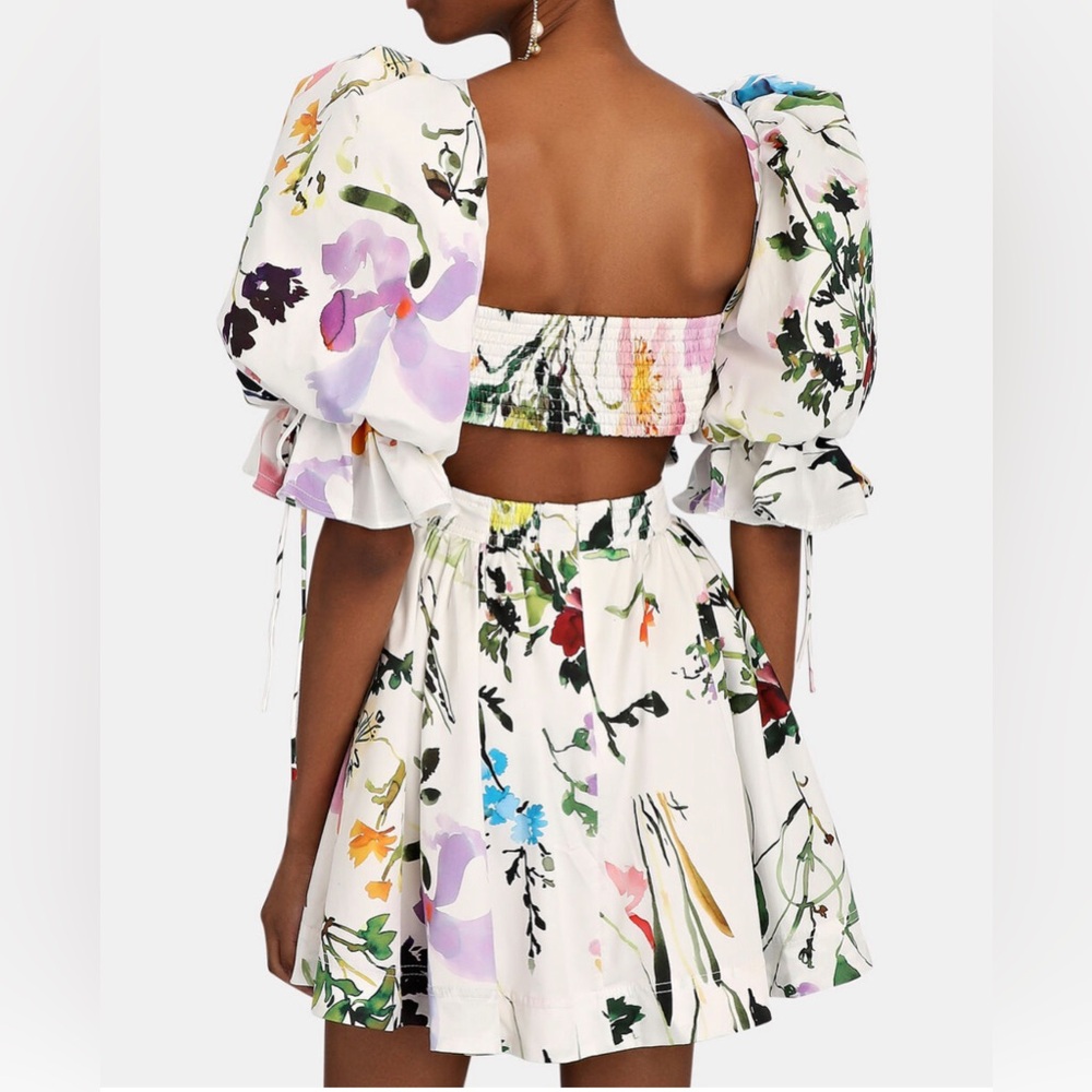 Aje Drift Puff Sleeve Cotton Mini Dress - Picture 3 of 7